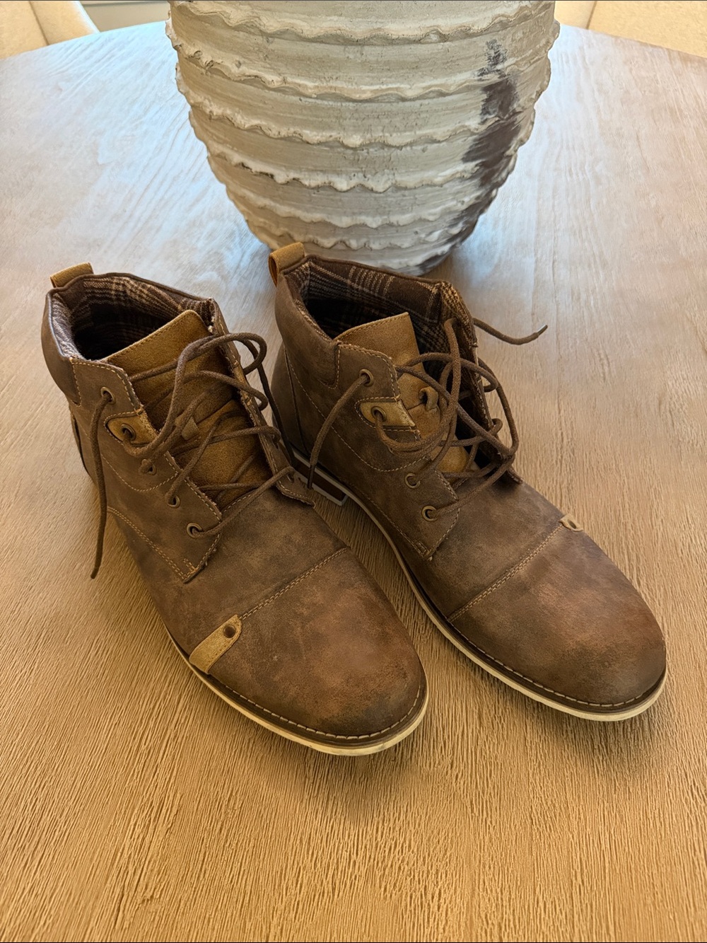 Men's Brown Lace-Up Casual Boots